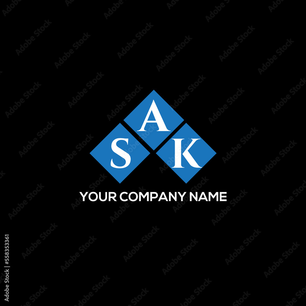 SAK letter logo design on BLACK background. SAK creative initials letter logo concept. SAK letter design. SAK letter logo design on BLACK background. SAK creative initials letter logo concept. SAK letter design.