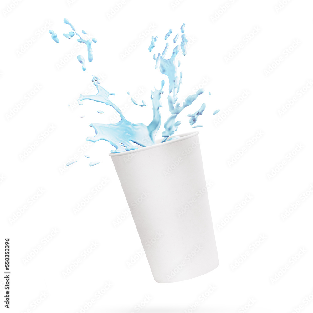 Paper cup splash mockup isolated Stock Illustration | Adobe Stock