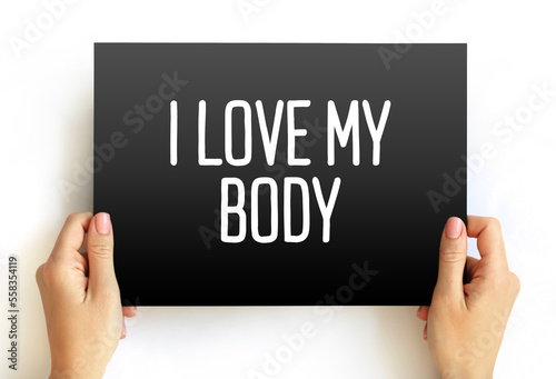 I love my body text on card, concept background