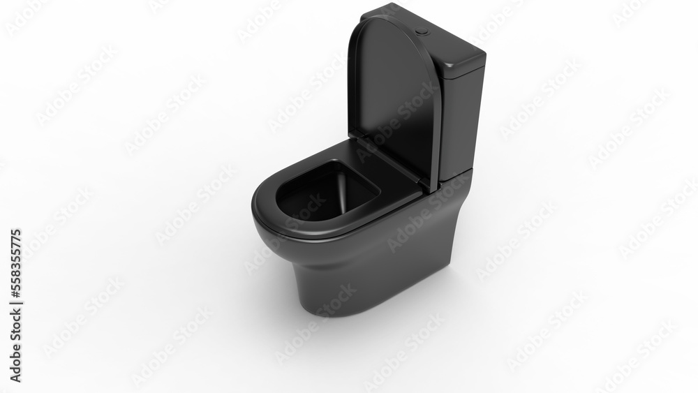 modern toilet top view with shadow 3d render modern toilet top view with shadow 3d render
