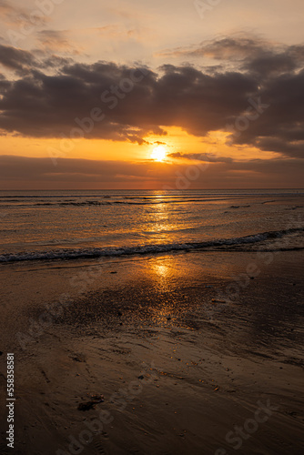 sunset on the sea of Bali Indonesia