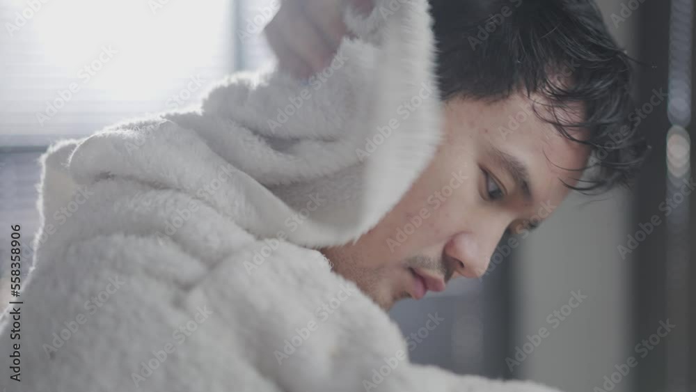 Handsome asian guy Taking a shower in the bathroom
Handsome asian guy Taking a shower in the bathroom