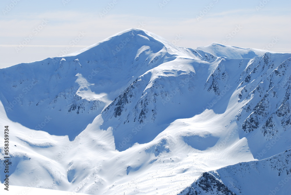 Fototapeta premium Tatry, góry, zima, śnieg, dolina, TPN, krajobraz, panorama,
