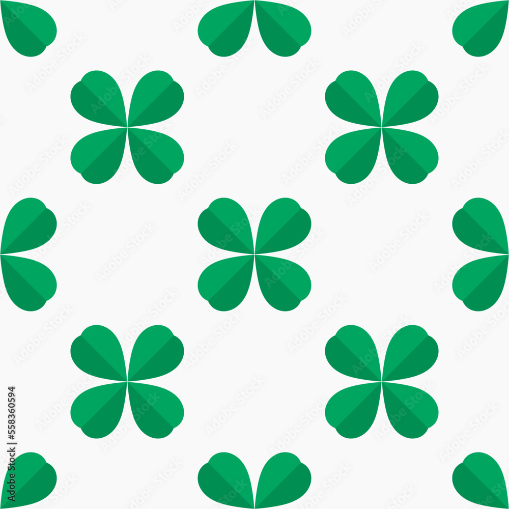 Shamrock clover leaves seamless pattern. Saint Patrick Day