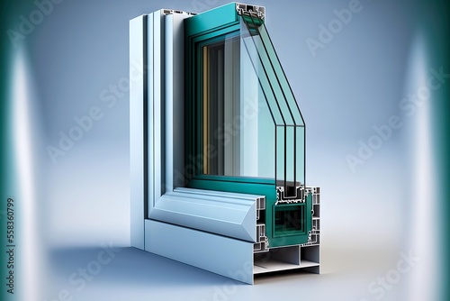 Fototapeta thick durable plastic windows profile with double-glazed windows protecting hous