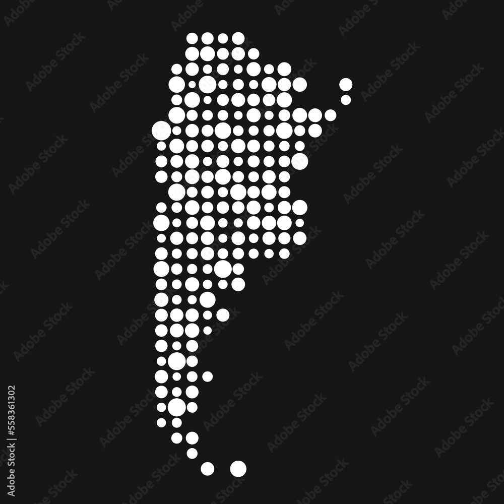 Argentina Silhouette Pixelated pattern map illustration Argentina Silhouette Pixelated pattern map illustration