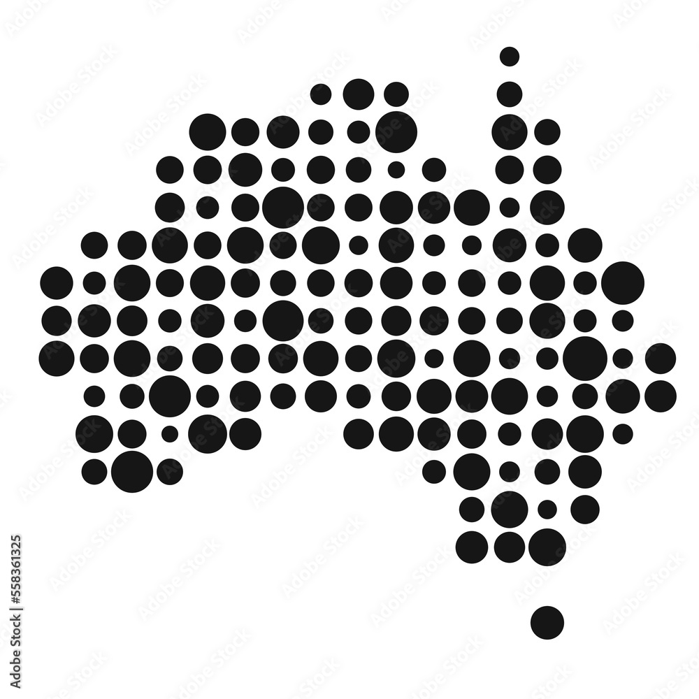 Australia Silhouette Pixelated pattern map illustration Australia Silhouette Pixelated pattern map illustration