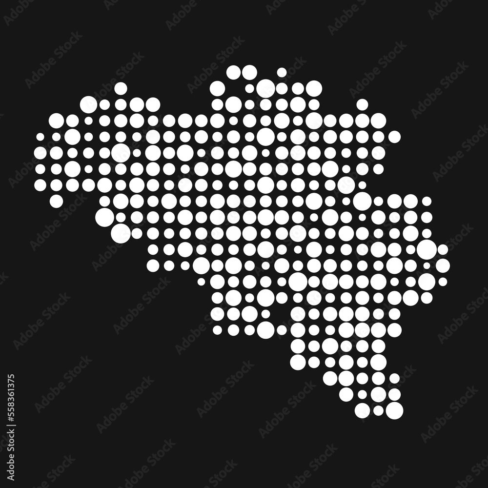 Belgium Silhouette Pixelated pattern map illustration
