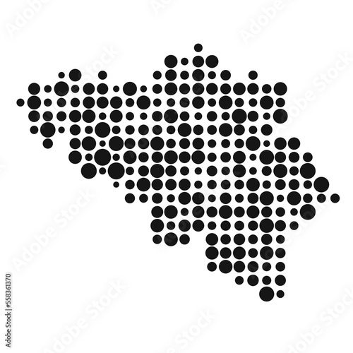 Belgium Silhouette Pixelated pattern map illustration