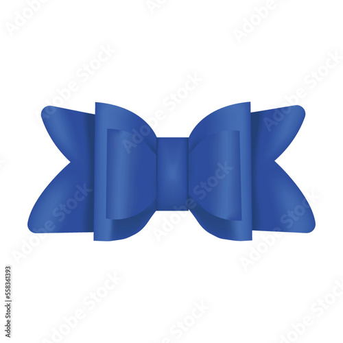 Vector illustration blue bow, realism