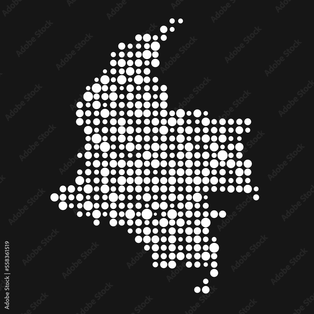 Colombia Silhouette Pixelated pattern map illustration