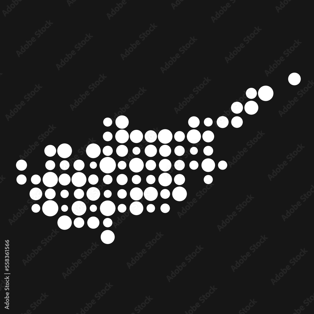 Cyprus Silhouette Pixelated pattern map illustration