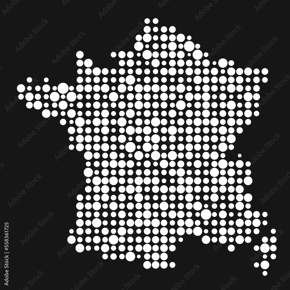 France Silhouette Pixelated pattern map illustration