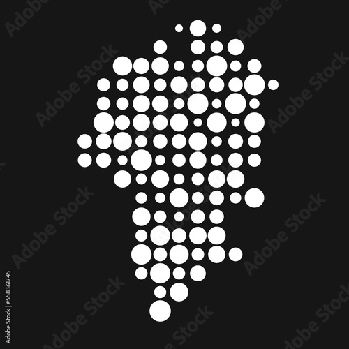 Greenland Silhouette Pixelated pattern map illustration