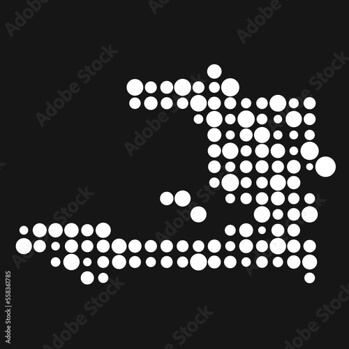 Haiti Silhouette Pixelated pattern map illustration