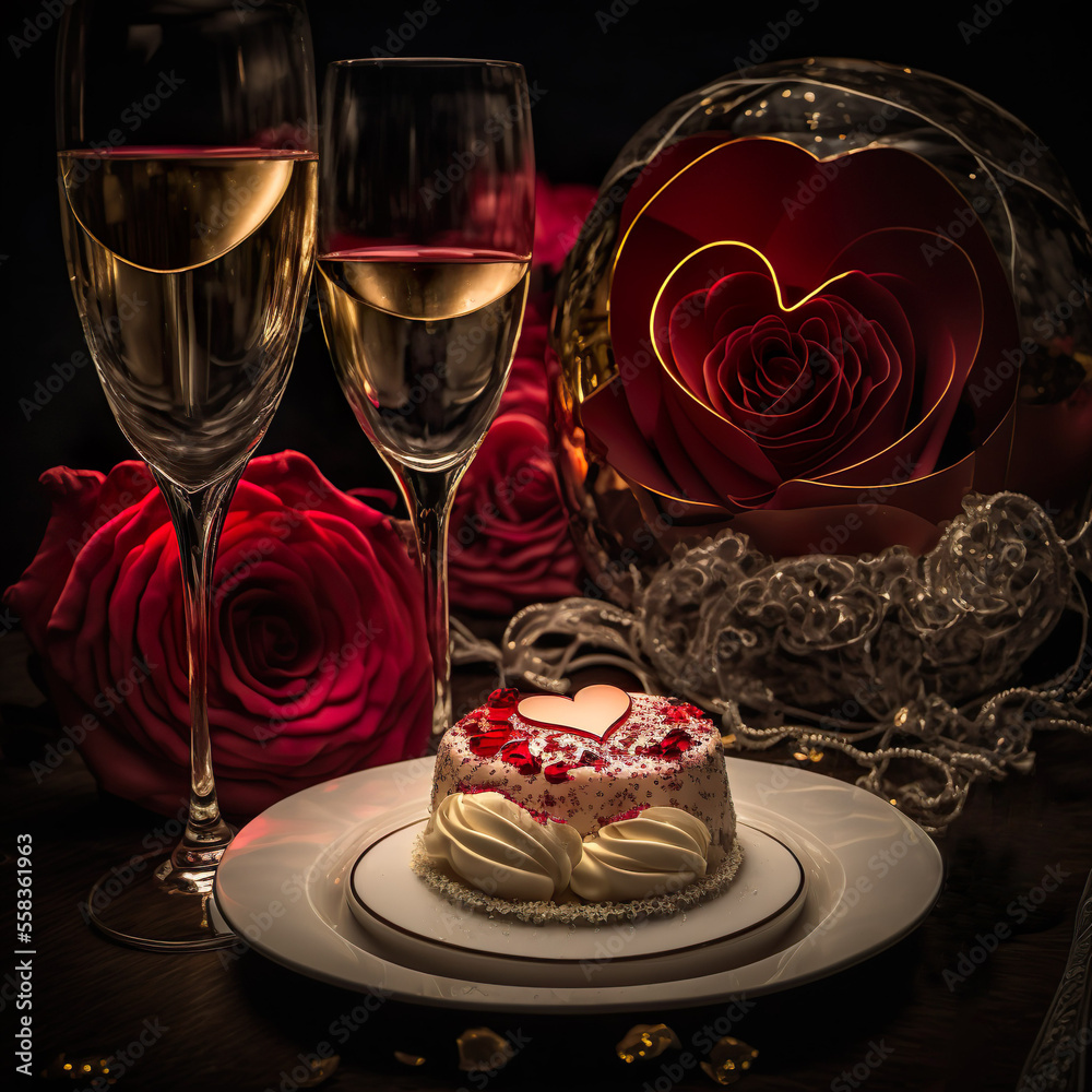 Wedding table setting with roses Wedding table setting with roses