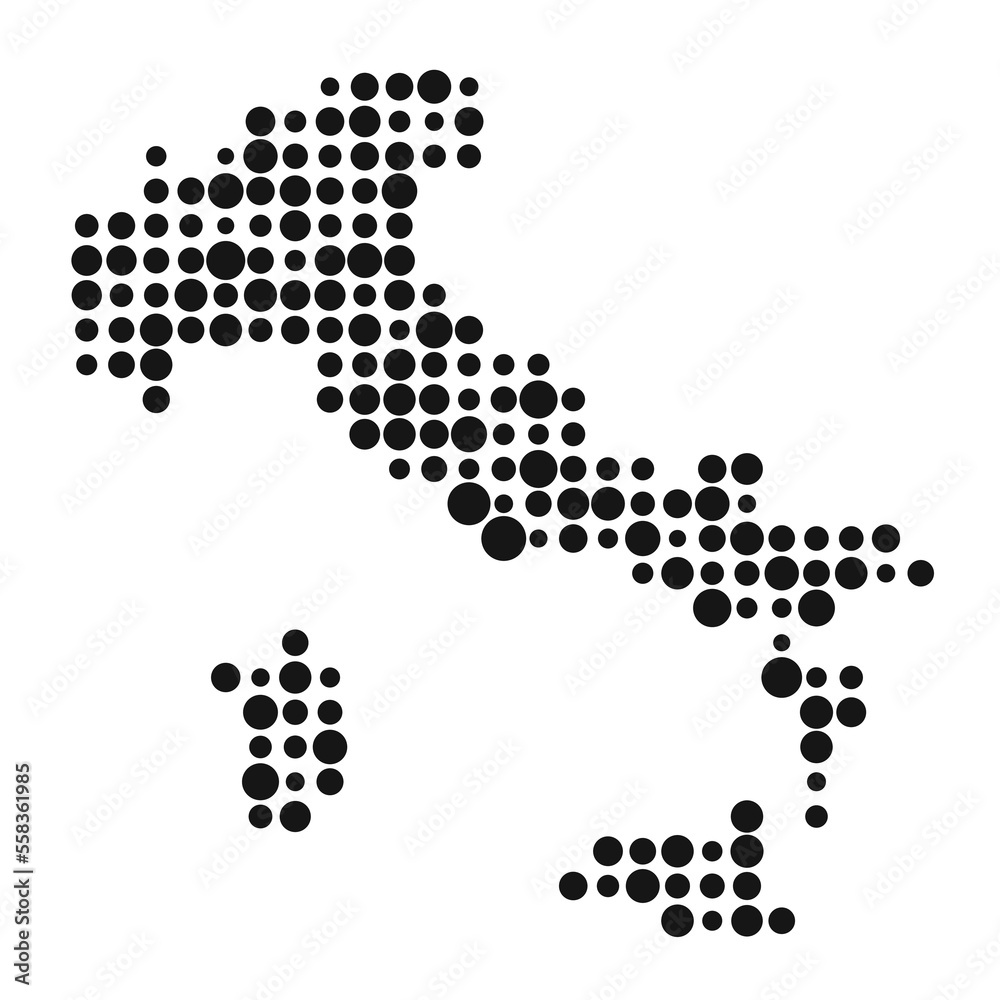Italy Silhouette Pixelated pattern map illustration