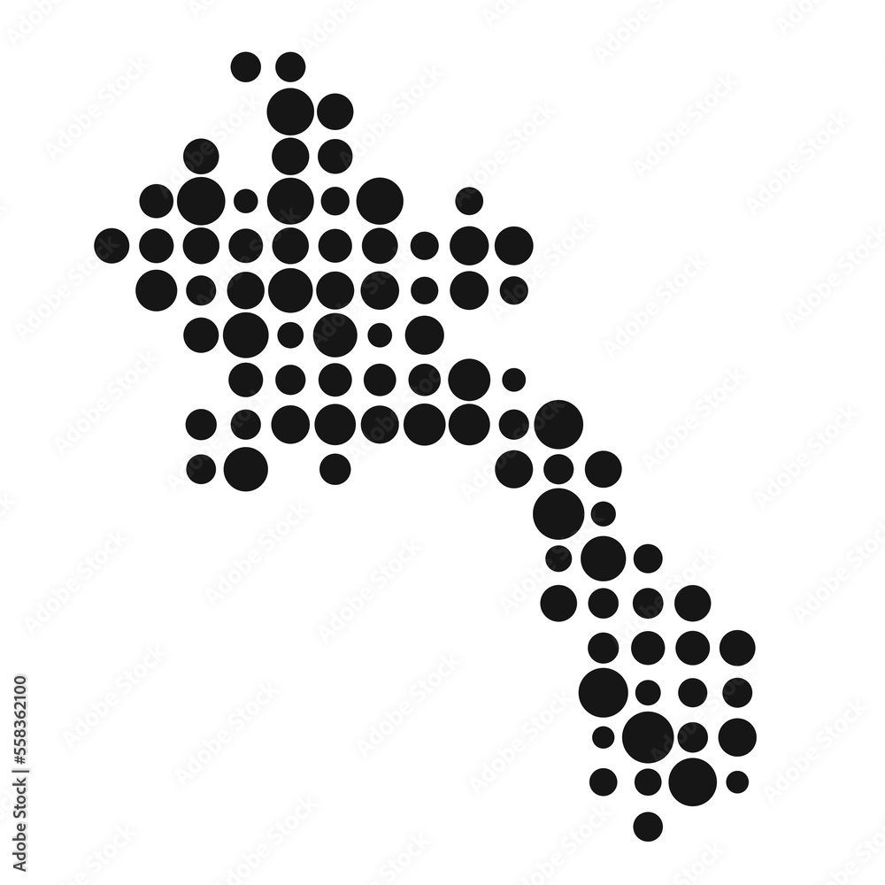 Laos Silhouette Pixelated pattern map illustration Laos Silhouette Pixelated pattern map illustration