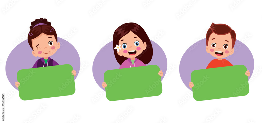 Your text here cute girl holding note paper