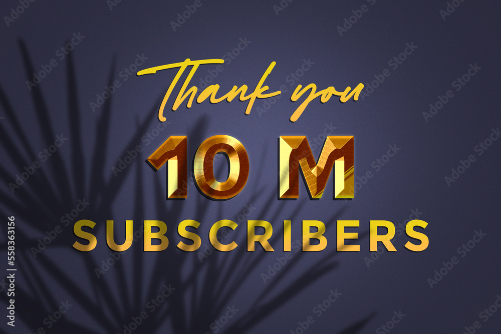subscribers celebration greeting banner with Golden Design
