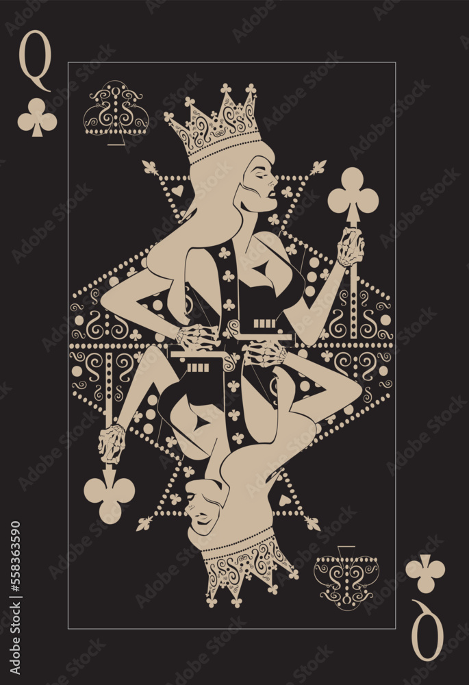 Queen of Clubs card Queen of Clubs card