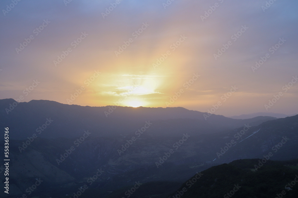 Fototapeta premium sunrise in the mountains