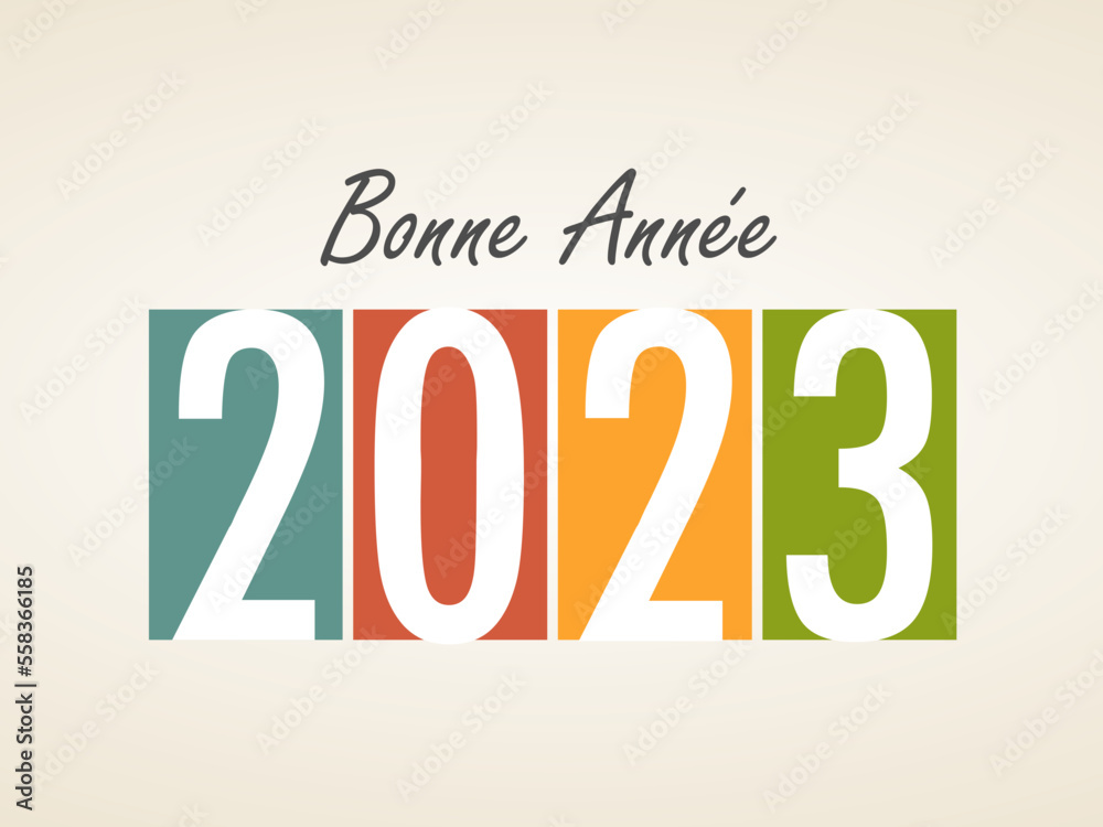 Carte Bonne Année 2023 Couleurs Carte Bonne Année 2023 Couleurs