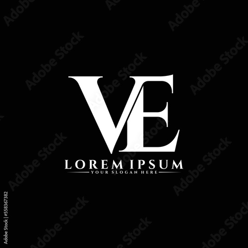 Letter VE luxury logo design vector
