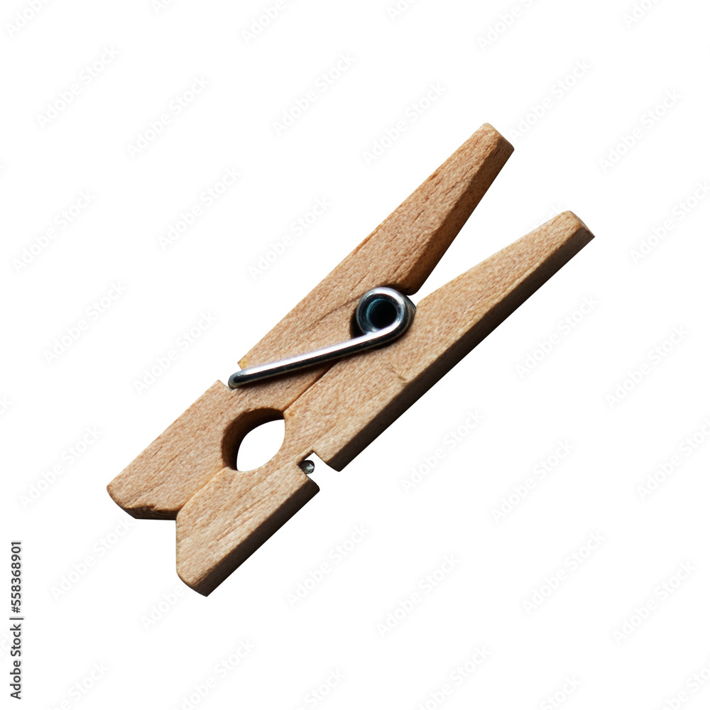 wooden paper clasp isolated for design element wooden paper clasp isolated for design element