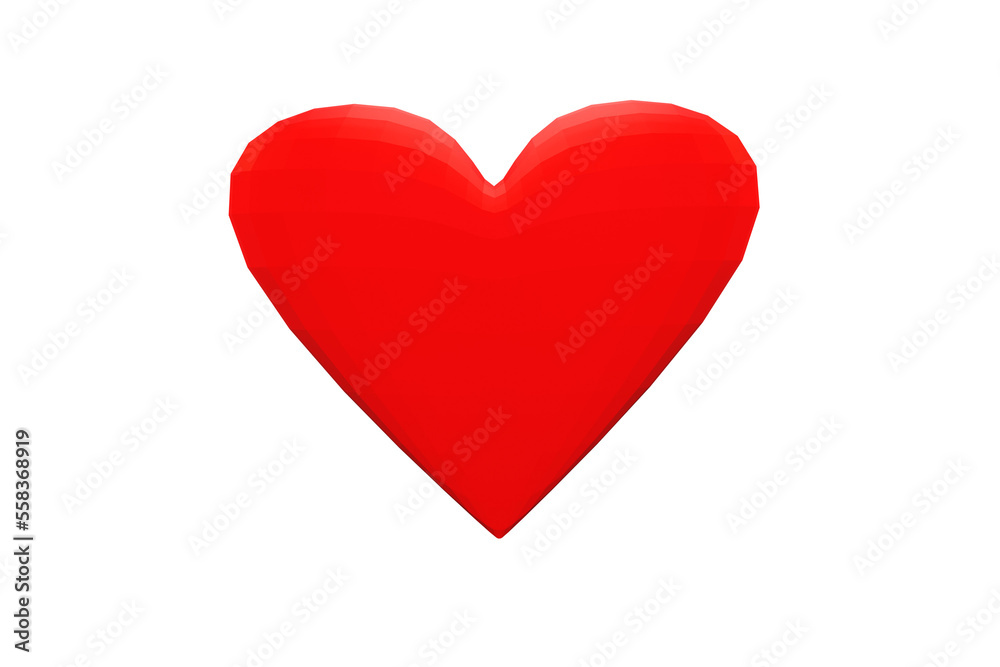 red heart, icon, love, 3D
