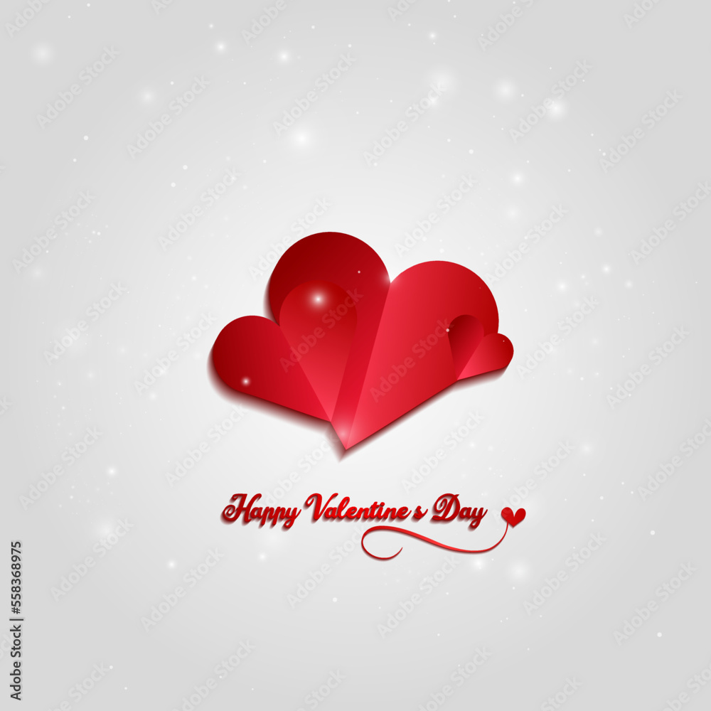 Happy Valentine's Day Banner Greeting Card with glossy colors and elegant graphic design Happy Valentine's Day Banner Greeting Card with glossy colors and elegant graphic design