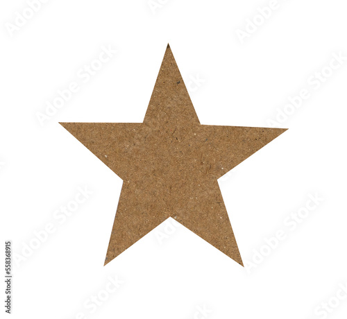 Star shape created with brown paper for ornament