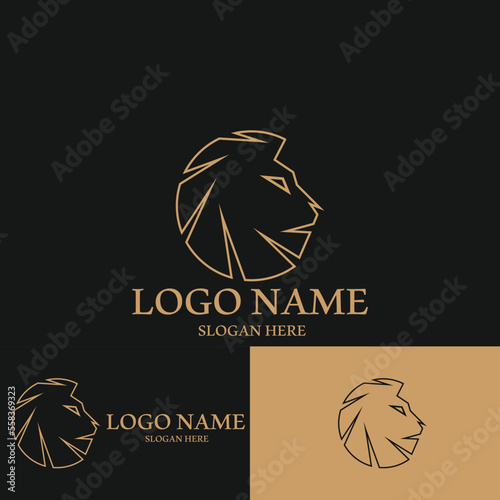 minimalist lion icon vector illustration template design