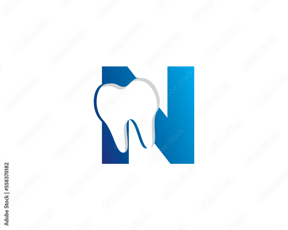 Letter N And Tooth Logo Icon 002 Letter N And Tooth Logo Icon 002