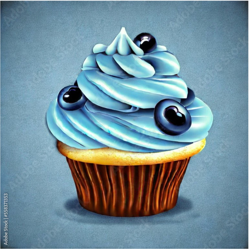 Cupcake mit Blaubeeren