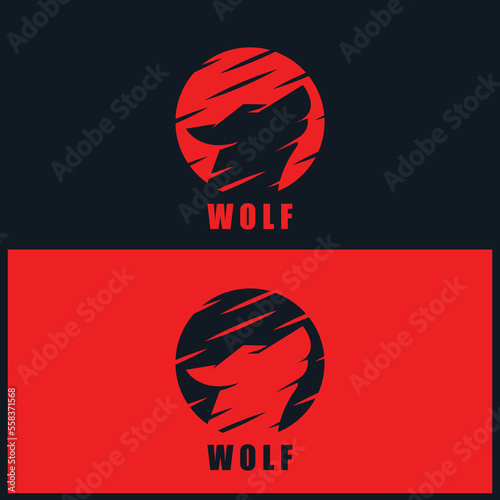 red wolf icon vector illustration template design