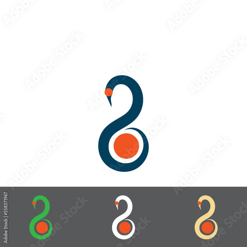 swan logo icon vector illustration template design