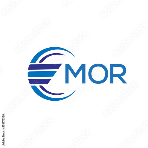 MOR letter logo. MOR blue image on white background. MOR vector logo design for entrepreneur and business. MOR best icon.		
