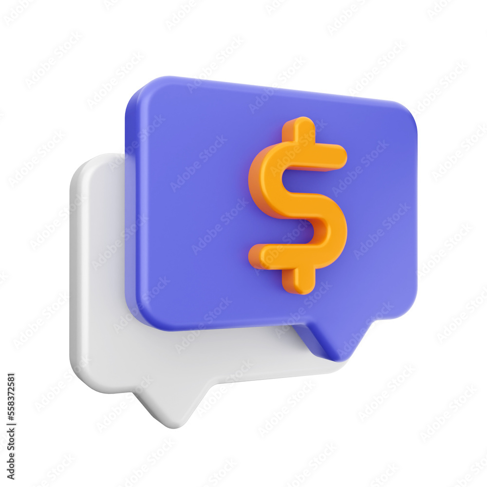 3d chat bubble comment icon illustration render