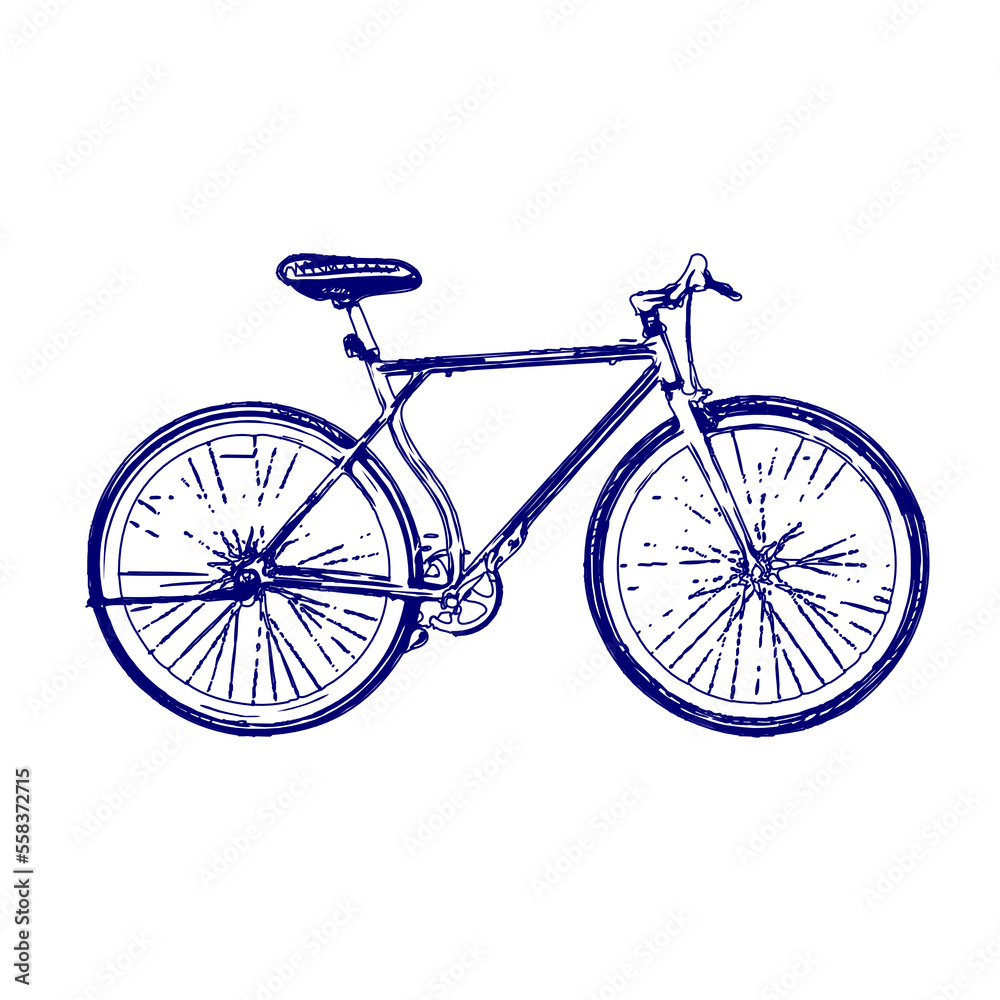 Fototapeta premium sketch of a bicycle image with a transparent background