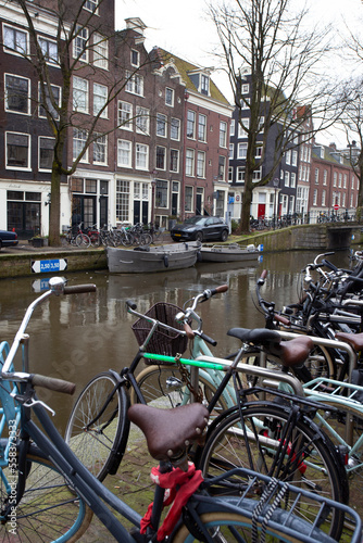 beautiful view of the streets and canals of Amsterdam