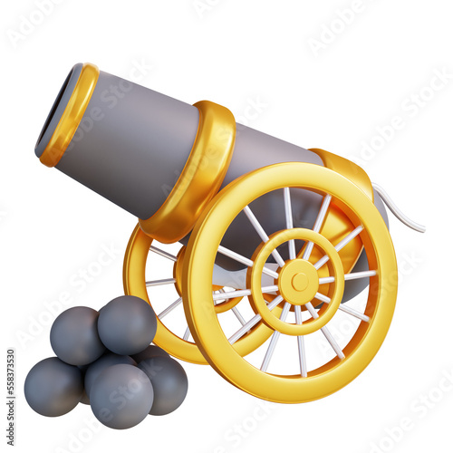 3D Illustration cannon