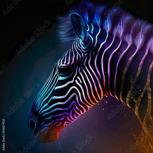 Zebra abstract.Generative AI