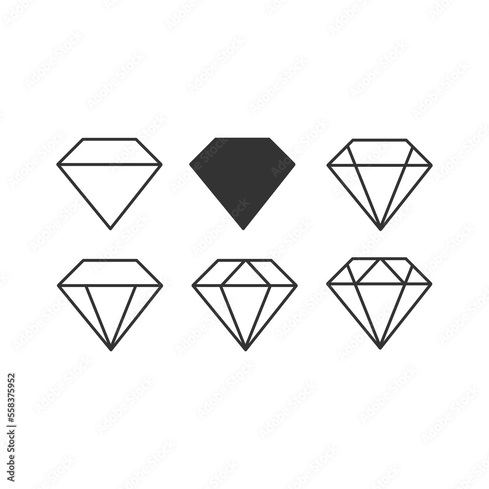 Diamond icon. Rich rock set line vector ilustration. Diamond icon. Rich rock set line vector ilustration.