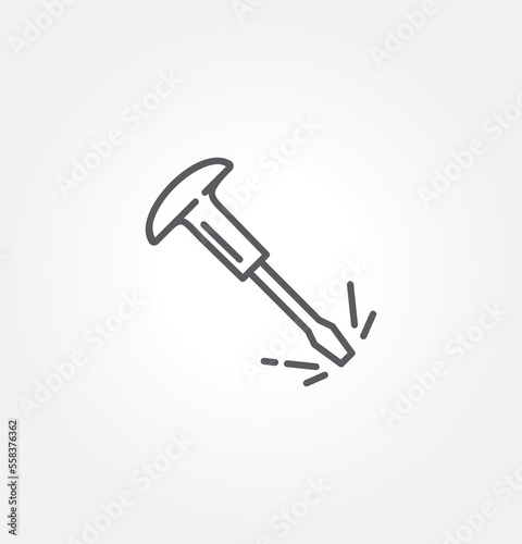 chisel icon vector illustration logo template for many purpose. Isolated on white background.