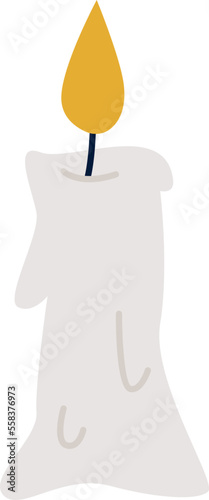 Candle with flame flat icon