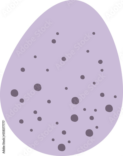 Purple bird egg flat icon