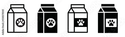 Pet carton food icon, vector illustration