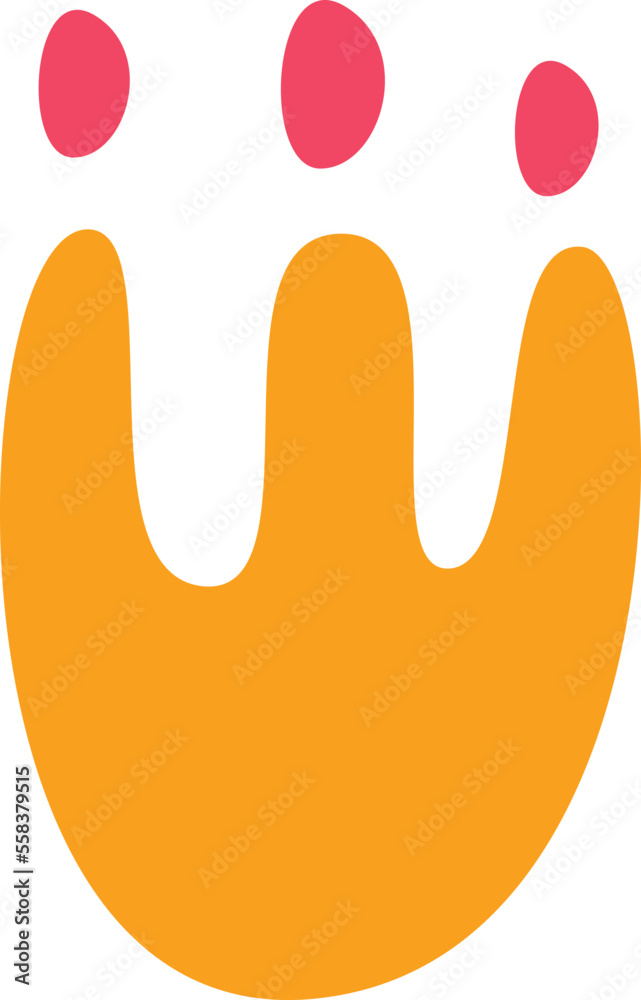 Cartoon hand drawn abstract cat paw flat icon Cartoon hand drawn abstract cat paw flat icon