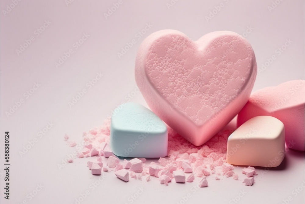 valentine's day concept photo, pink heart shape, ai generated